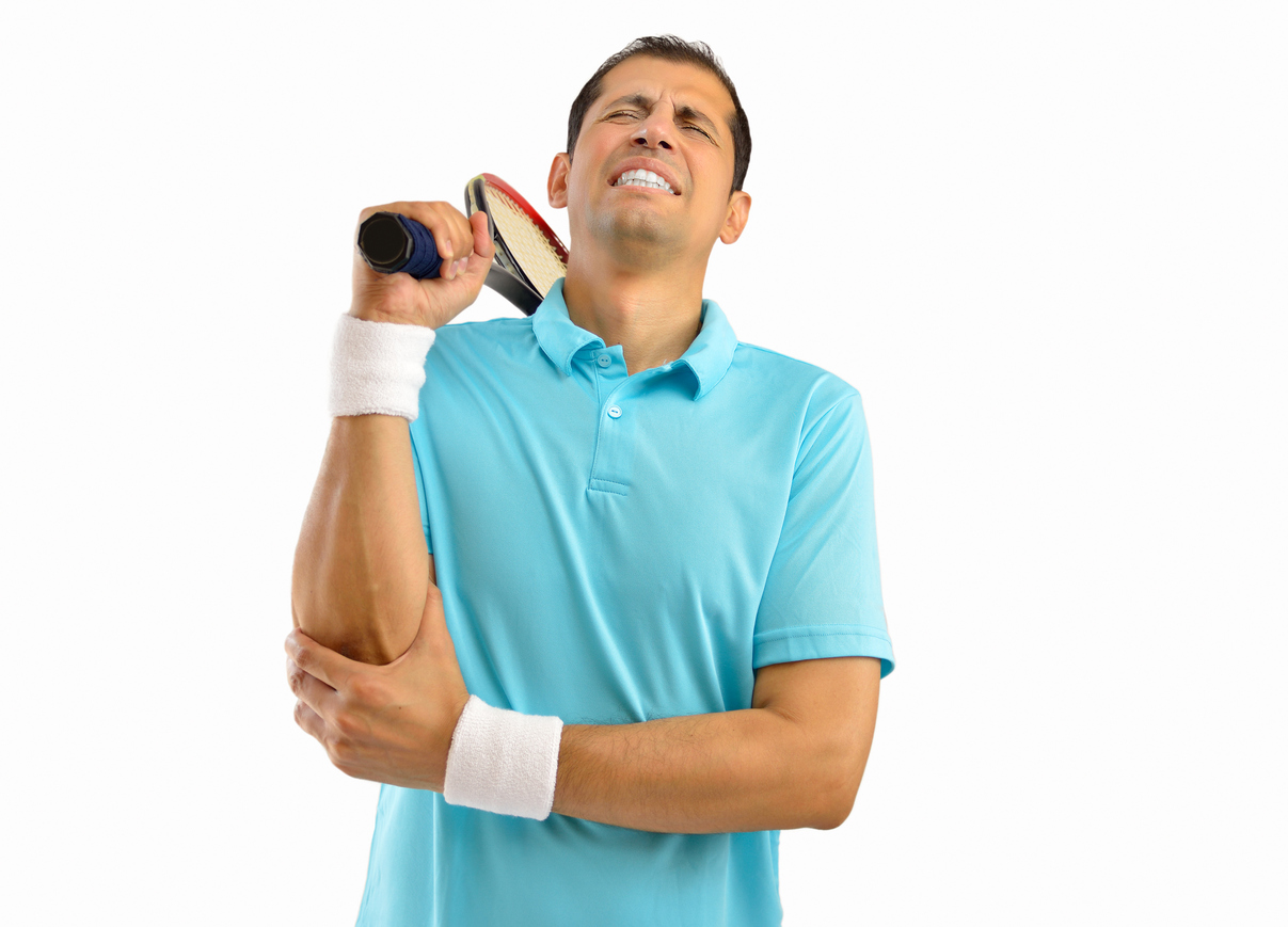 Athlete with Tennis Elbow Injury